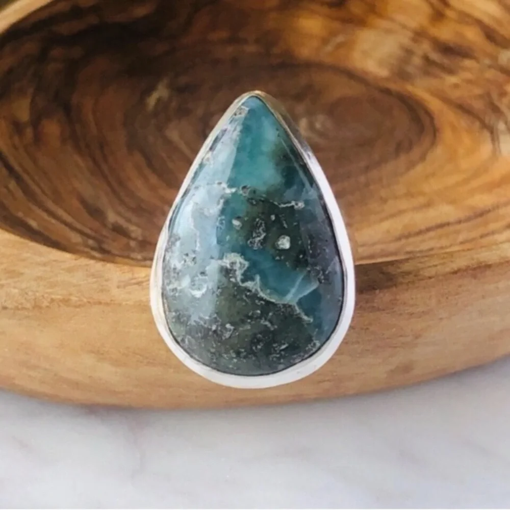 Silver Plated Republic Larimar Boho Ring